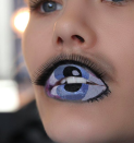 <p>Two words: utterly terrifying. Although the eyeball lip art trend may work come Halloween, we’ve not got any time for it in the New Year.</p>