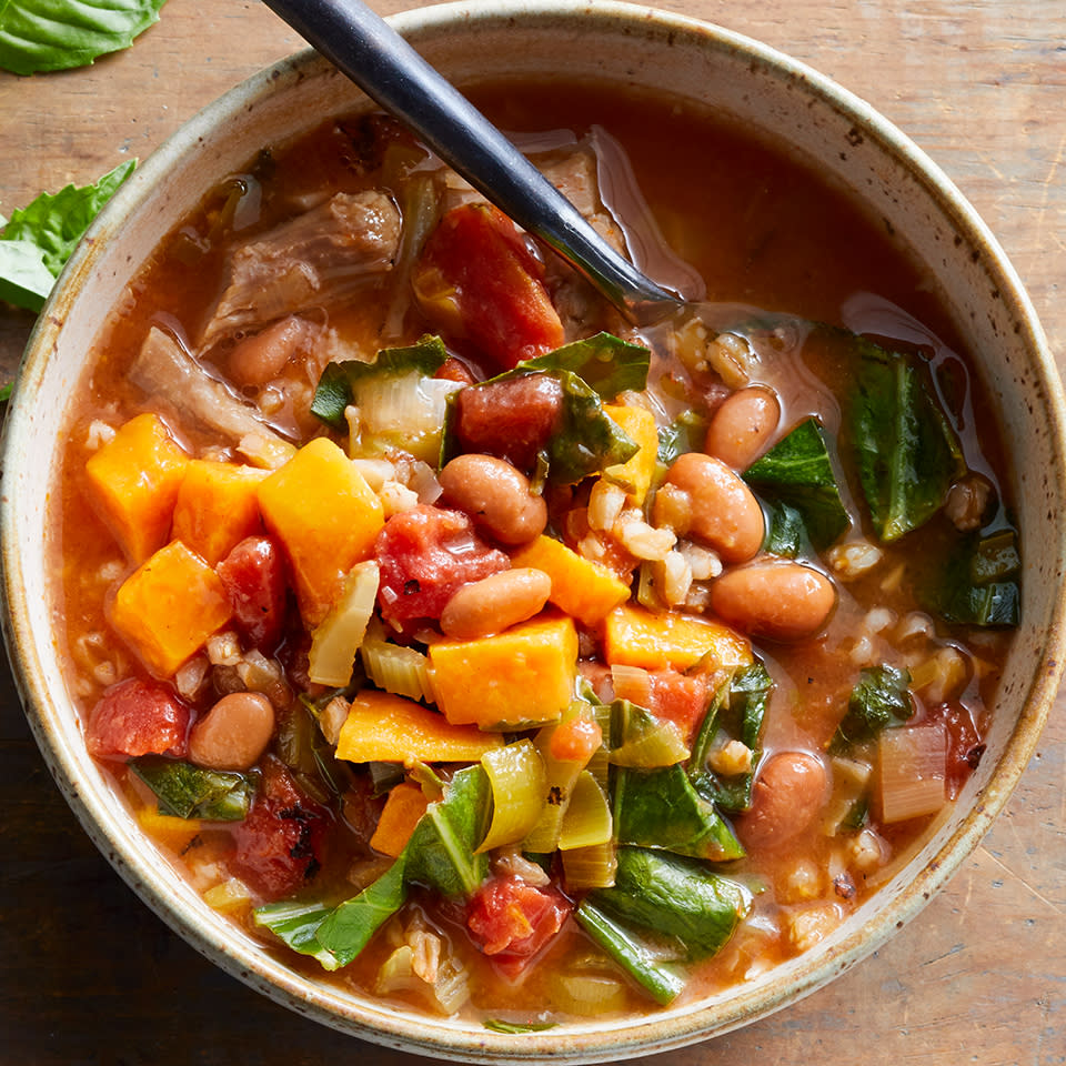 Pork, Farro, Bean, and Sweet Potato Stew