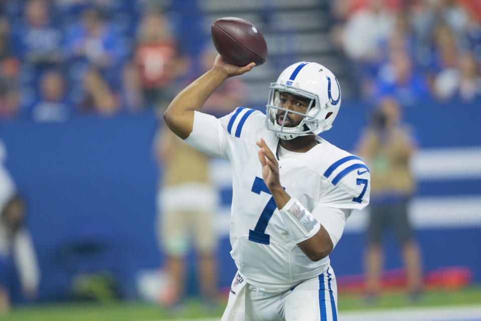 Indianapolis Colts quarterback Jacoby Brissett won't play the team's third preseason game. (AP)