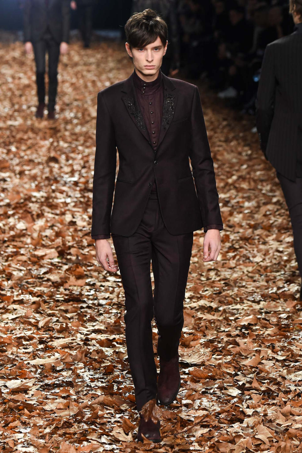 John Varvatos Brown Embellished Suit