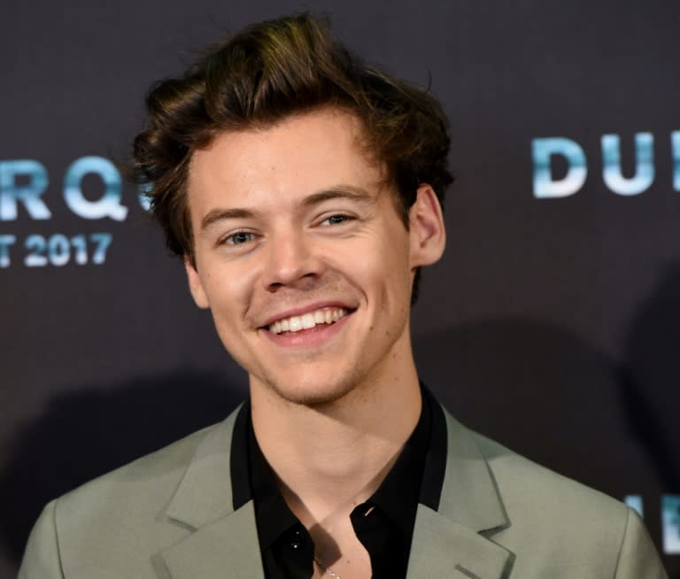 British singer Harry Styles poses during a photocall in the French city of Dunkirk for the premiere of the film "Dunkirk"