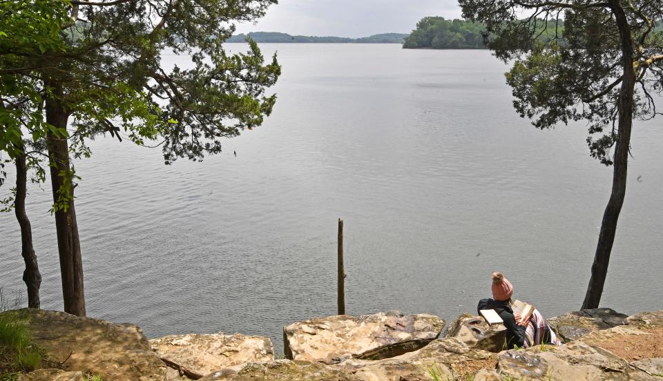This visitor found a sunny spot on the bluff overlooking Percy Priest Lake to enjoy being outdoors at Long Hunter State Park.Most Tennessee State Parks reopened for day-use visitation between 7am and sunset starting April 24, 2020. The public can access most trails, boat ramps, marinas, golf courses and other outdoor recreation opportunities in Hermitage, Tenn. Wednesday, May 6, 2020.