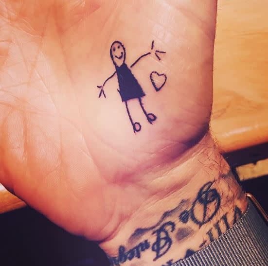David Beckham et son tatouage dessin