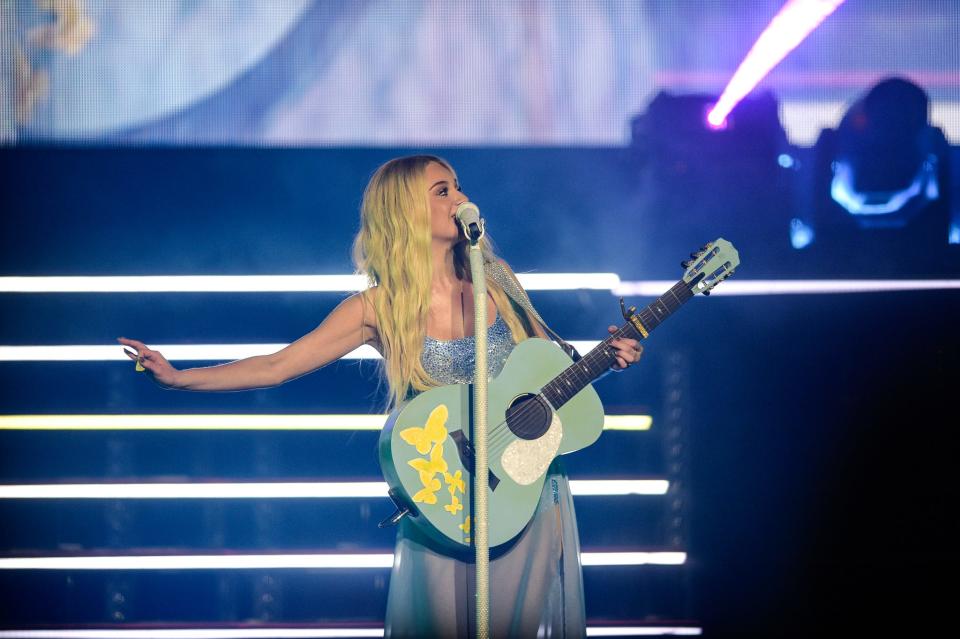 Kelsea Ballerini performs at her homecoming show at Thompson-Boling Arena at Food City Center in Knoxville, Thursday, Nov. 2, 2023.