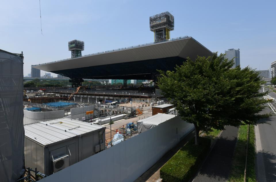 This picture shows a construction site for the Tokyo 2020 venue 