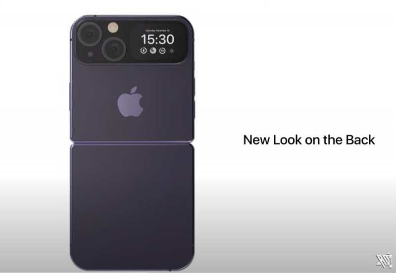 iPhone15 Flip最新渲染圖曝光。（圖／翻攝自Youtube）