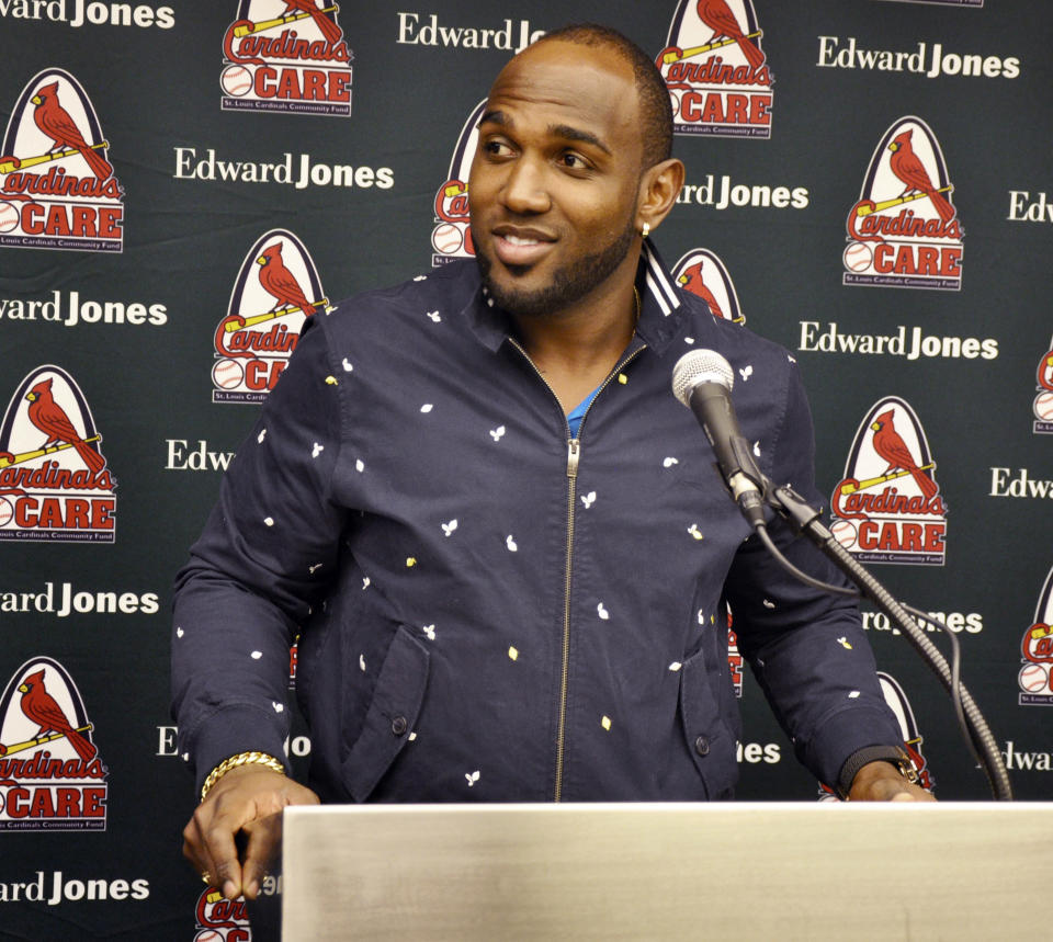 New Cardinals outfielder Marcell Ozuna is happy about this new home, but didn't want to go on team he'd heard about. (AP)