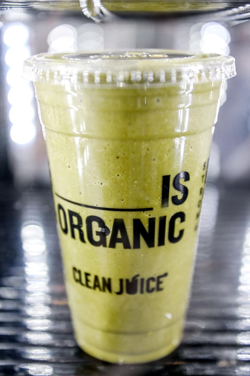 A drink for a customer is ready to drink Sept. 21 at Clean Juice in East Lansing, Michigan. The organic juice bar and quick service restaurant franchise is expected to soon open a location in Pensacola.