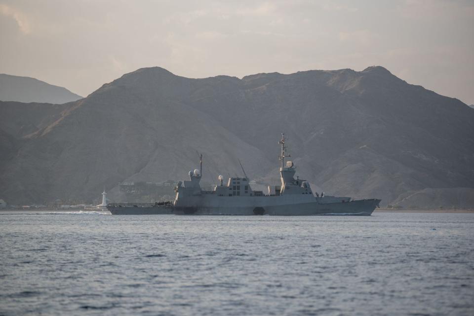 Israeli Navy ship in the Red Sea.