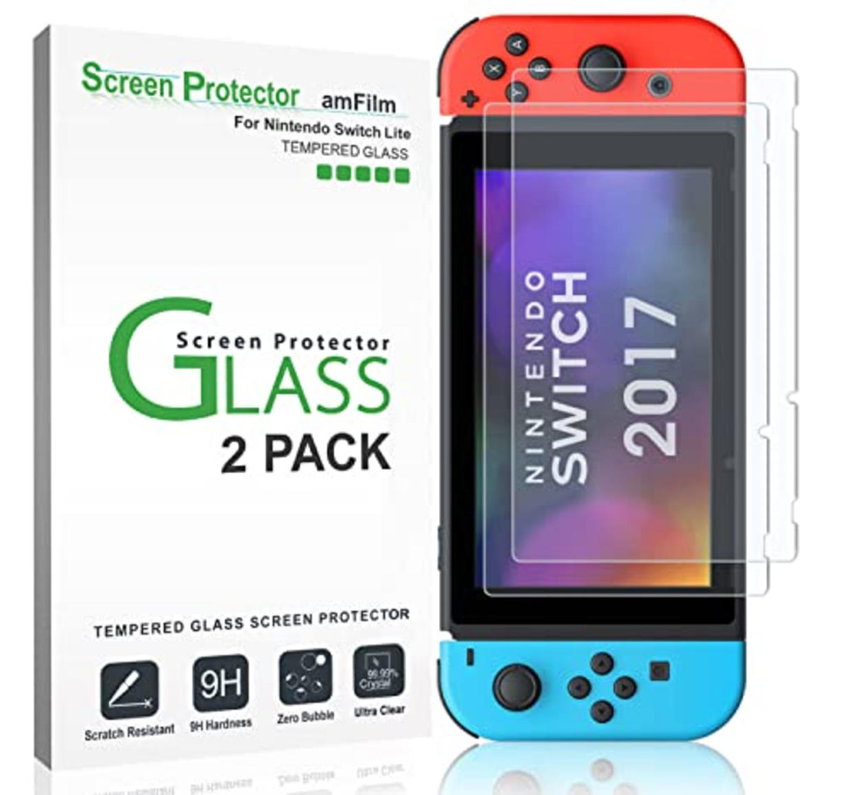 amFilm Tempered Glass Screen Protector for Nintendo Switch 2017 (2-Pack) (AMAZON)