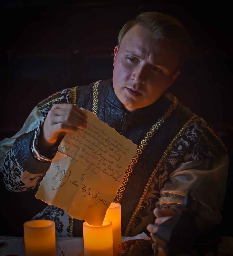 Tyler John Malinauskas portrays William Shakespeare in Oklahoma Shakespeare in the Park's state premiere production of Liz Duffy Adams' "Born with Teeth."