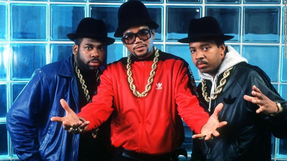 Run-DMC: Joseph ‘Run’ Simmons, Darryl ‘DMC’ McDaniels, and DJ Jason ‘Jam Master Jay’ Mizell (Frank Micelotta/ImageDirect/Getty)