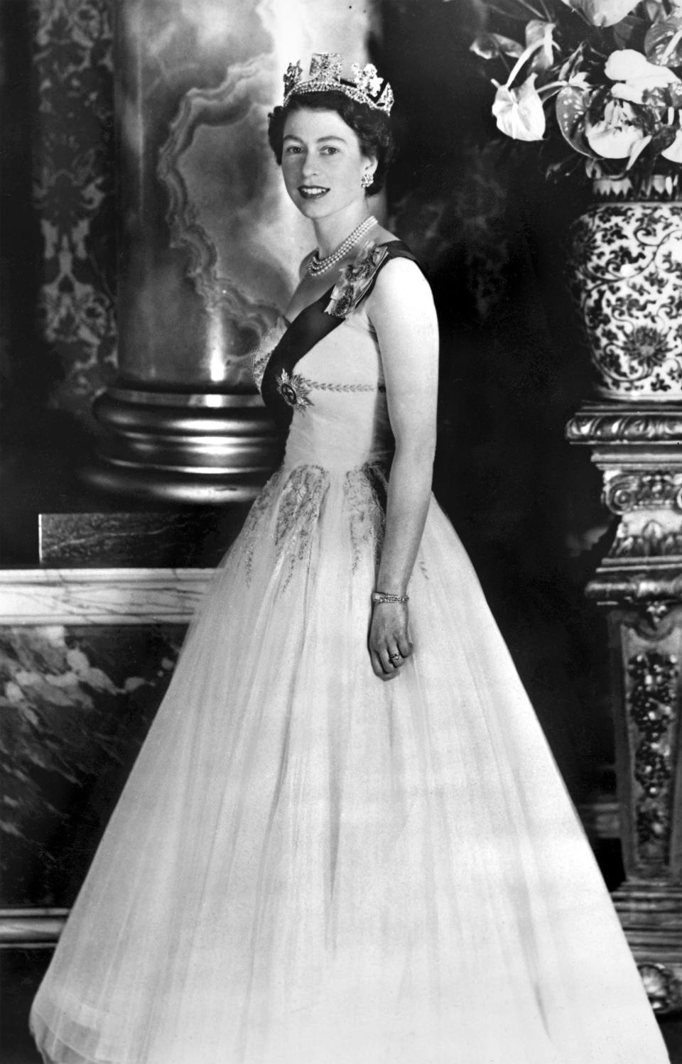 An official portrait of Queen Elizabeth II taken in 1953, the year she was crowned.