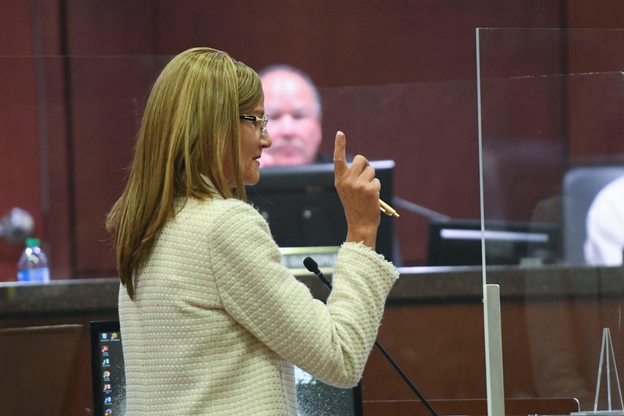 Attorney Laura Lee Blake speaks to the commission about the homeless initiative during the Augusta Commission meeting in the Augusta Richmond County Municipal Building on Tuesday, Aug. 8, 2023.
