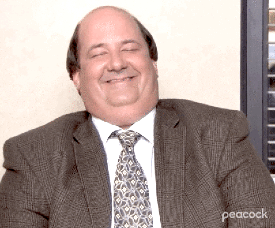 Kevin from "The Office" laughing