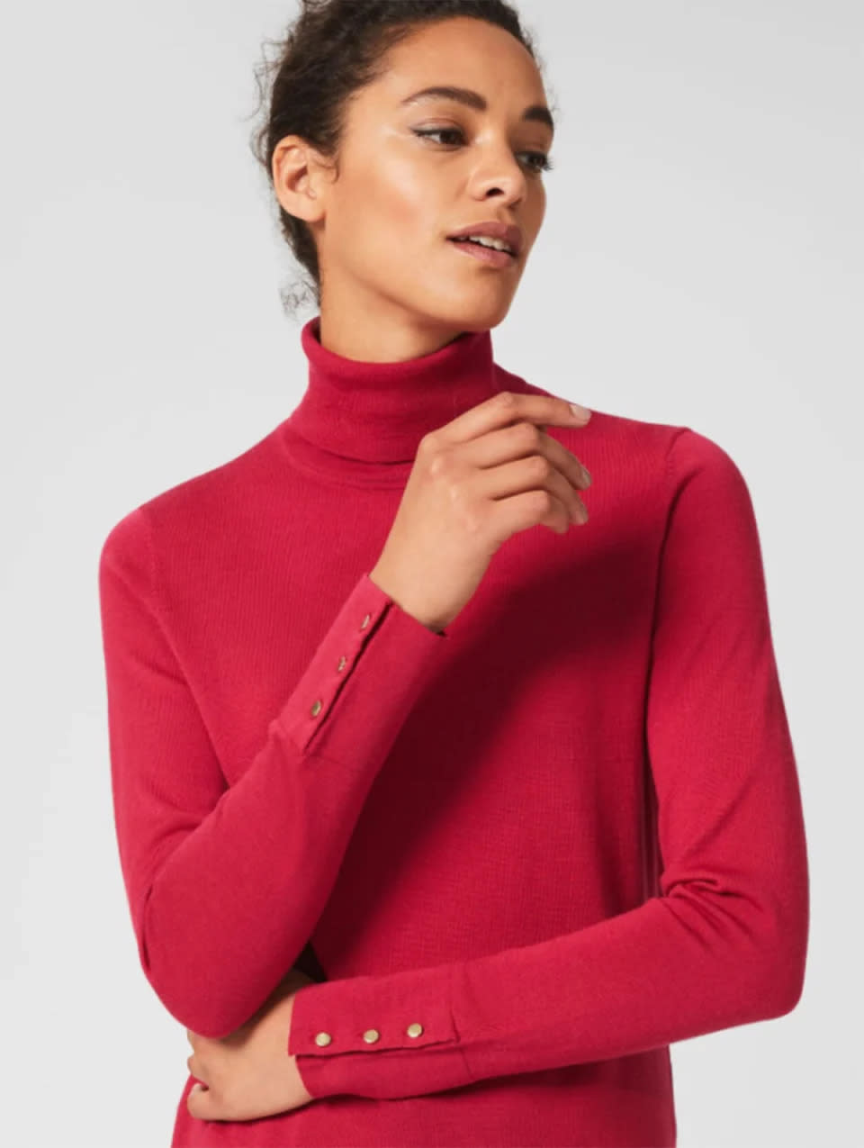 Hobbs London Lara Rollkragenpullover aus Merinowolle in Granita Pink, 86,25 Euro