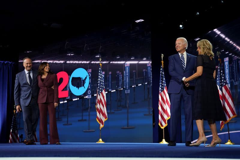 U.S. Senator Kamala Harris accepts the Democratic vice presidential nomination