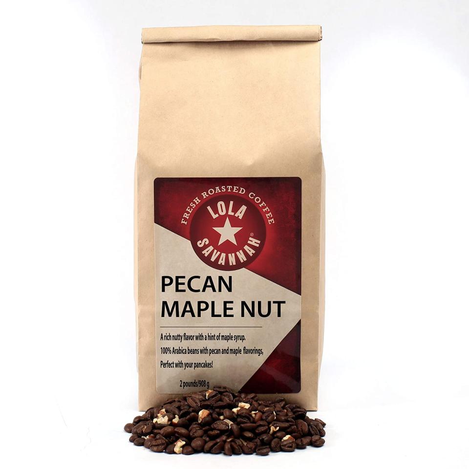 Lola Savannah Pecan Maple Nut Flavored Whole Bean Coffee