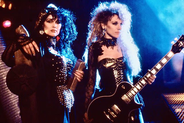 <p>Steve Rapport/Getty Images</p> Ann and Nancy Wilson of Heart in 1985