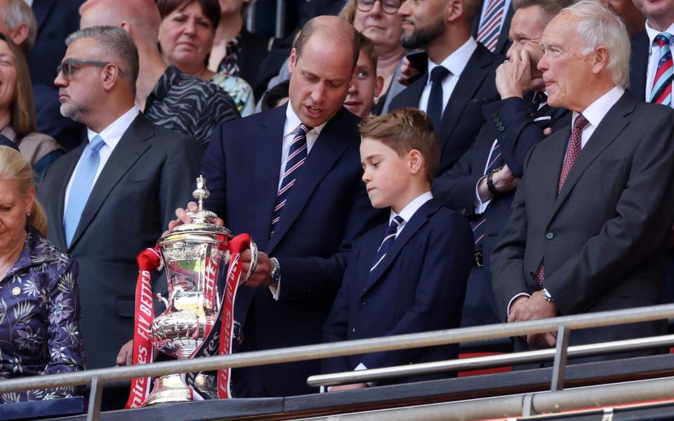 The Prince took his eldest son George to watch the FA Cup final in May