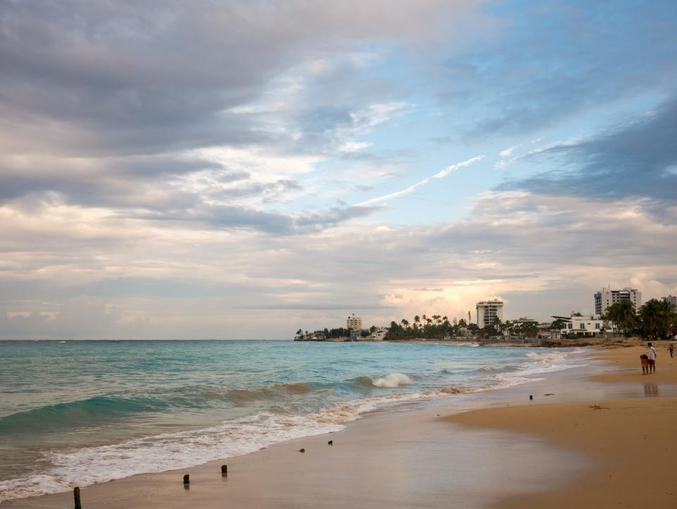 Sunset at Ocean Park beach in San Juan, Puerto Rico