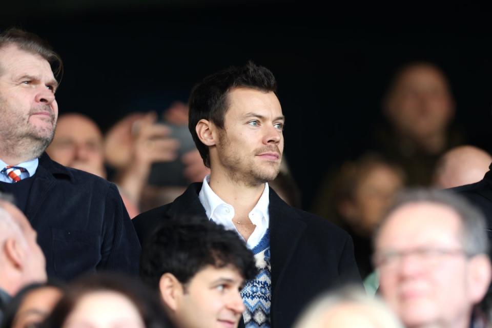 Harry Styles at Luton FC's Kenilworth Road stadium earlier this month (Getty Images)