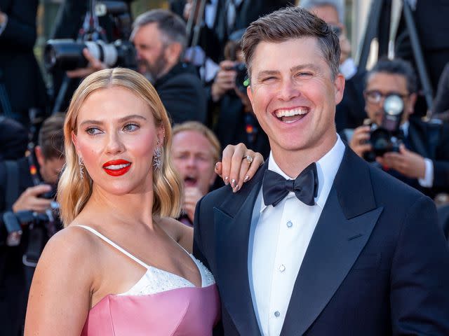 <p>Marc Piasecki/FilmMagic</p> Scarlett Johansson and Colin Jost.