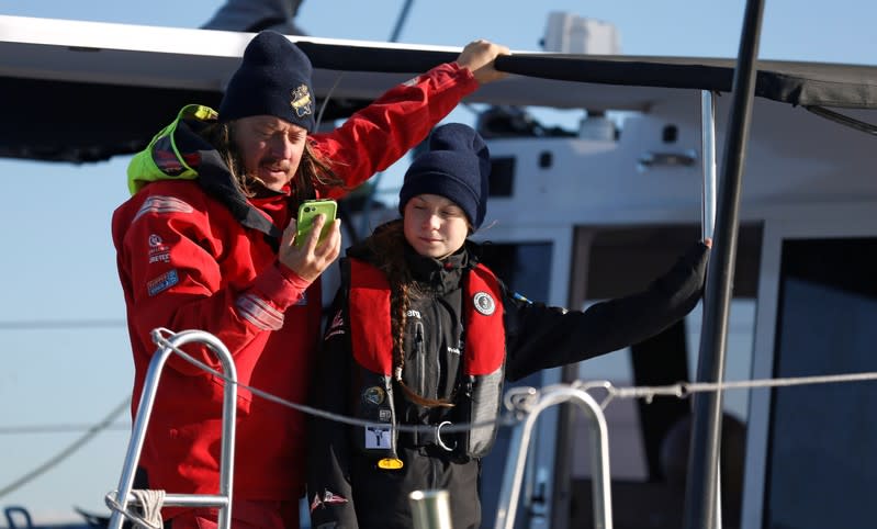 Climate change activist Greta Thunberg arrives in Lisbon