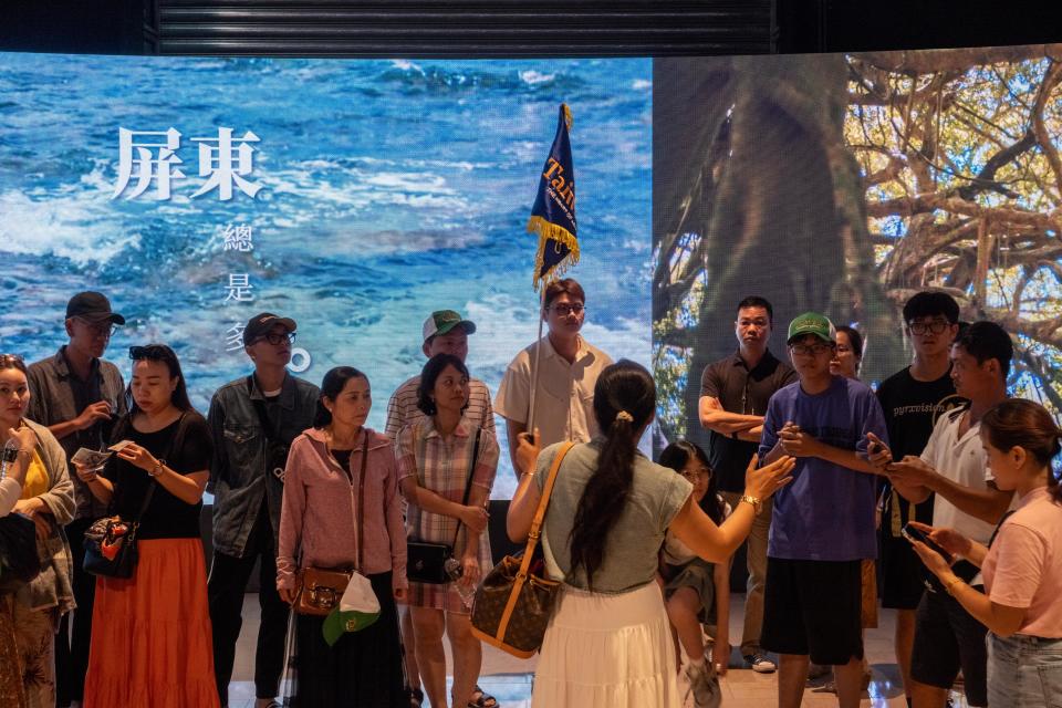 Tourists at the entrance to the Taipei 101 building in Taipei, Taiwan, on Monday, July 8, 2024. (Photo: Lam Yik Fei/Bloomberg)