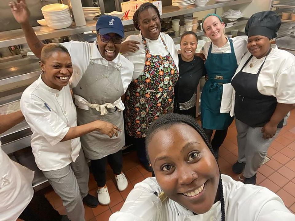 The kitchen team shares a moment at The Grey, an award-winning restaurant in Savannah, Ga. thegreysavannah/Instagram