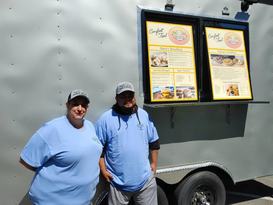 Christina Schwartz, left, and her longtime sous chef, Allan Nishion, hope to bring Nana’s Kitchen, a breakfast truck focused on comfort food, to the Port of Kennewick’s Columbia Gardens Urban Wine & Artisan Village in July.