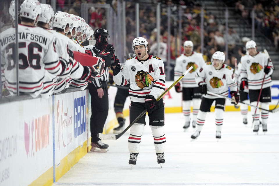 Will Blackhawks star Alex DeBrincat be moved during this year's NHL draft? (Getty) 