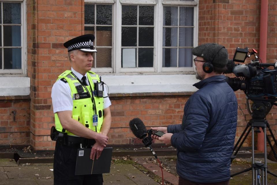 Chief Supt Richard North speaks to the media on Tuesday (PA)