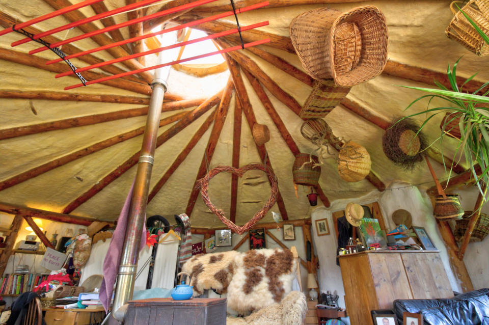 The amazing beamed ceiling in the cirular home. (Zoopla/Yopa)