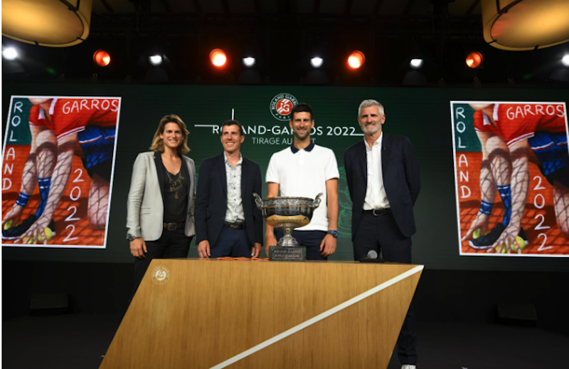 祖高域（右二）昨出席抽籤儀式。（Credit : Roland Garros）