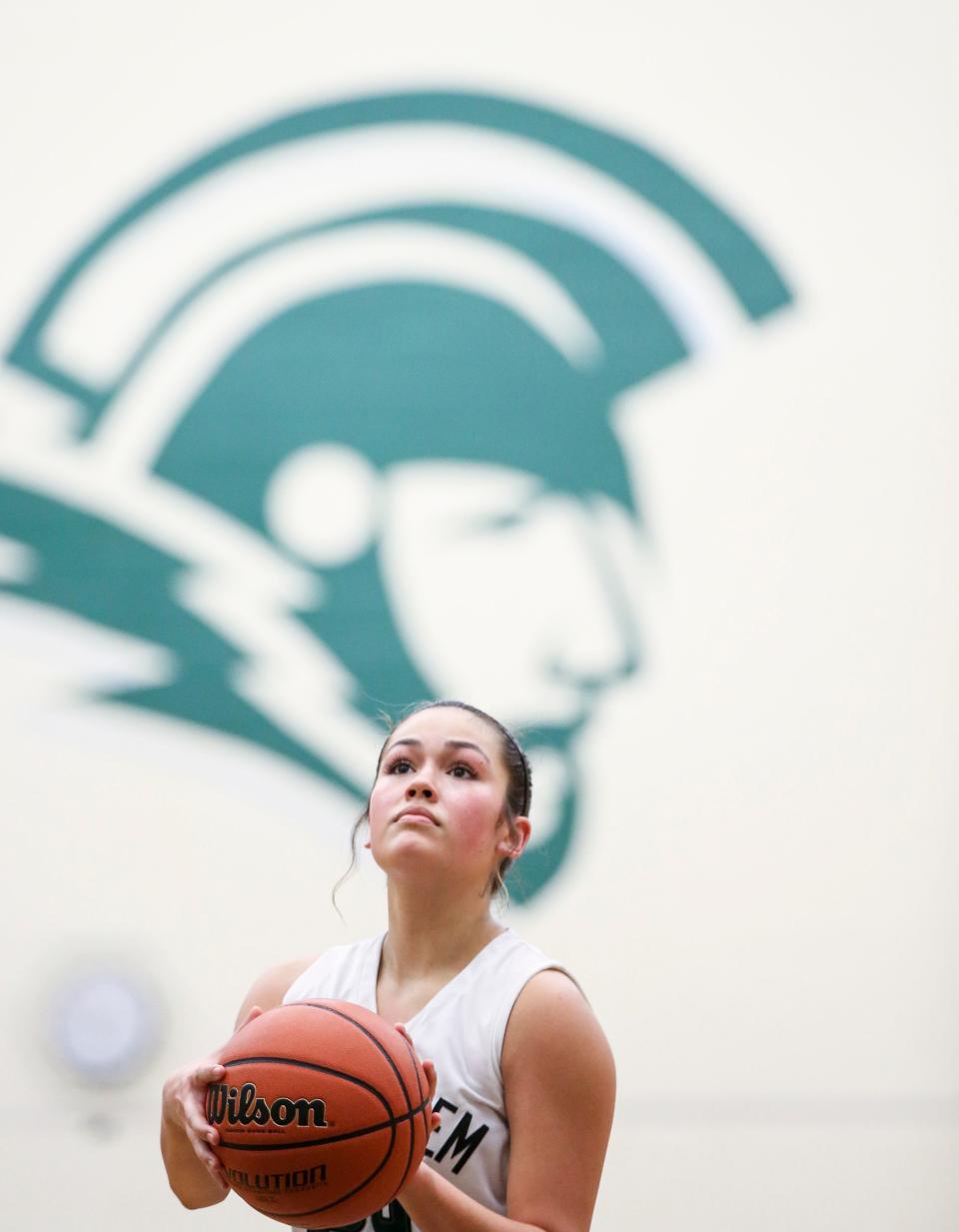 West Salem's Emma Zuniga (24) in the playoff game against Tigard on Tuesday, Feb. 28, 2023 in West Salem, Ore.