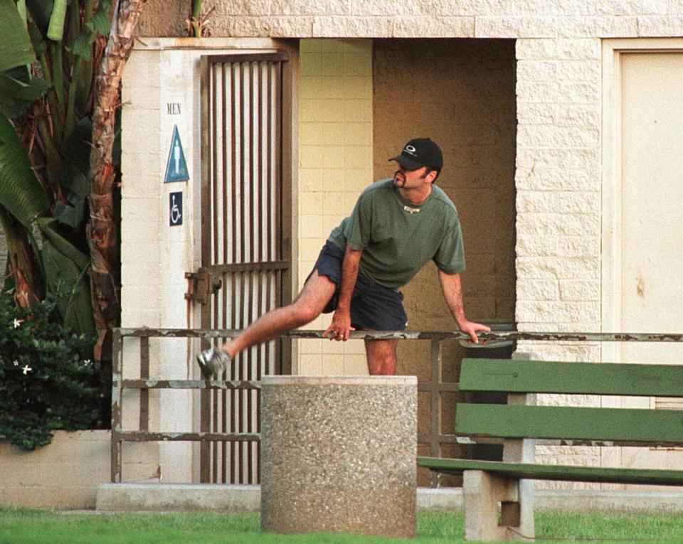 George Michael was arrested at a public bathroom in California. (Channel 4)