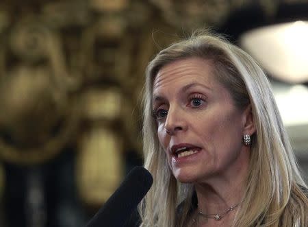 U.S. Treasury Under Secretary for International Affairs Lael Brainard delivers a speech in Moscow February 15, 2013. REUTERS/Sergei Karpukhin