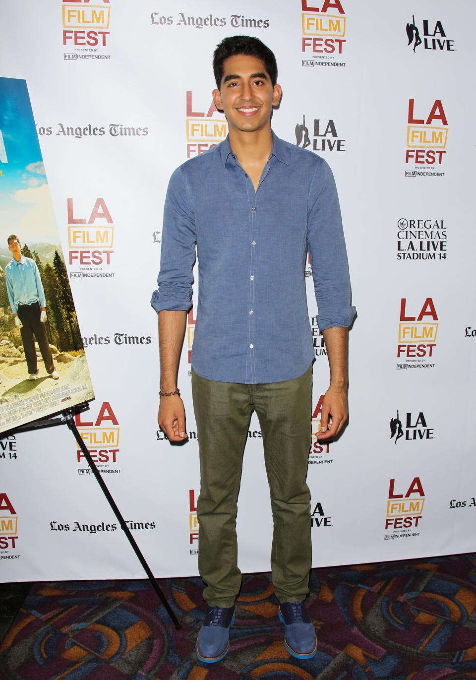 Patel at the premiere of "The Road Within" at the Los Angeles Film Festival at Regal Cinemas L.A. Live on June 18, 2014.