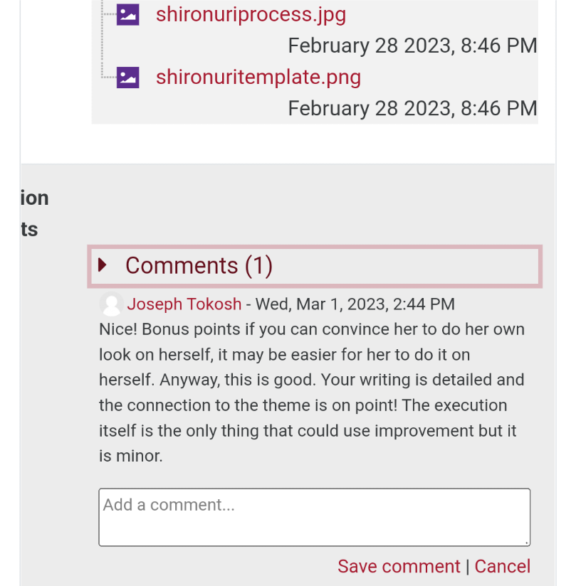 A comment by Joseph Tokosh offering bonus points to a student to get a female friend to paint her face. Tokosh is being investigated on claims of sexual harassment.
