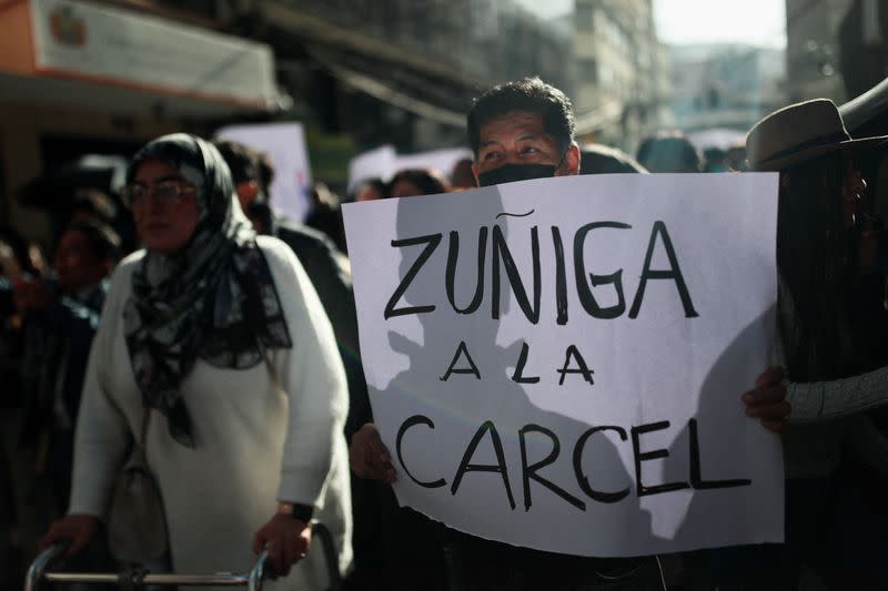 Demonstration in support of President Luis Arce after a failed coup attempt by the Bolivian armed forces, in La Paz