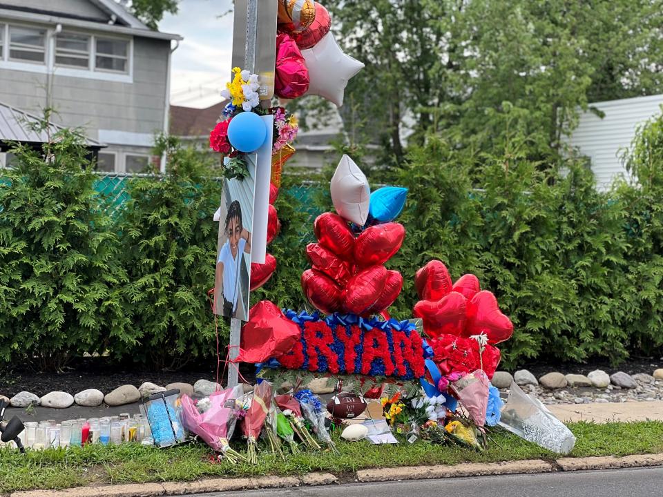 A memorial for Bryan Barbosa was created on Whitehead Avenue near where he was struck and killed by a hit-and-run driver on Friday.