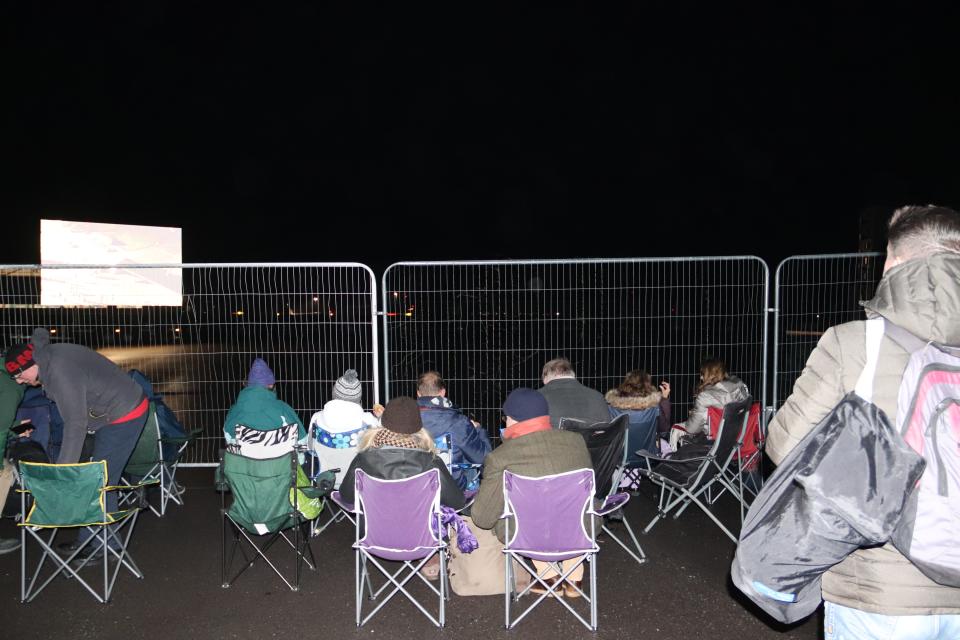 Spectators at Spaceport Cornwall watching the launch.
