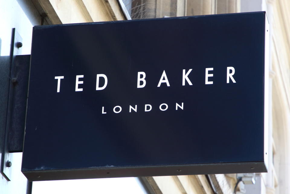 LONDON, UNITED KINGDOM - 2019/08/24: Ted Baker logo on it's store amongst the Luxury brands in London's prestige shopping area in Knightsbridge. (Photo by Keith Mayhew/SOPA Images/LightRocket via Getty Images)