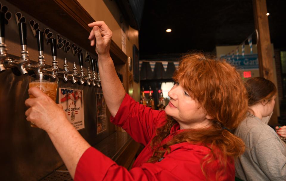 Rotties 221 Biergarten owner Yana Kosic Allen in the restaurant January 26, 2023. She had to close her restaurant in July because of rising insurance costs.