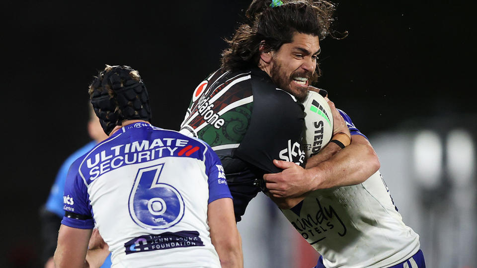 The Warriors earned their best win of the NRL season with a swashbuckling performance against the Bulldogs on Friday night. (Photo by Phil Walter/Getty Images)