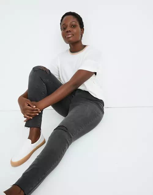 <p>Just as quickly as they were out, skinny jeans might be coming back. We like these comfortable <span>Madewell Curvy High-Rise Skinny Jeans</span> ($75, originally $128) tucked into tall boots.</p>