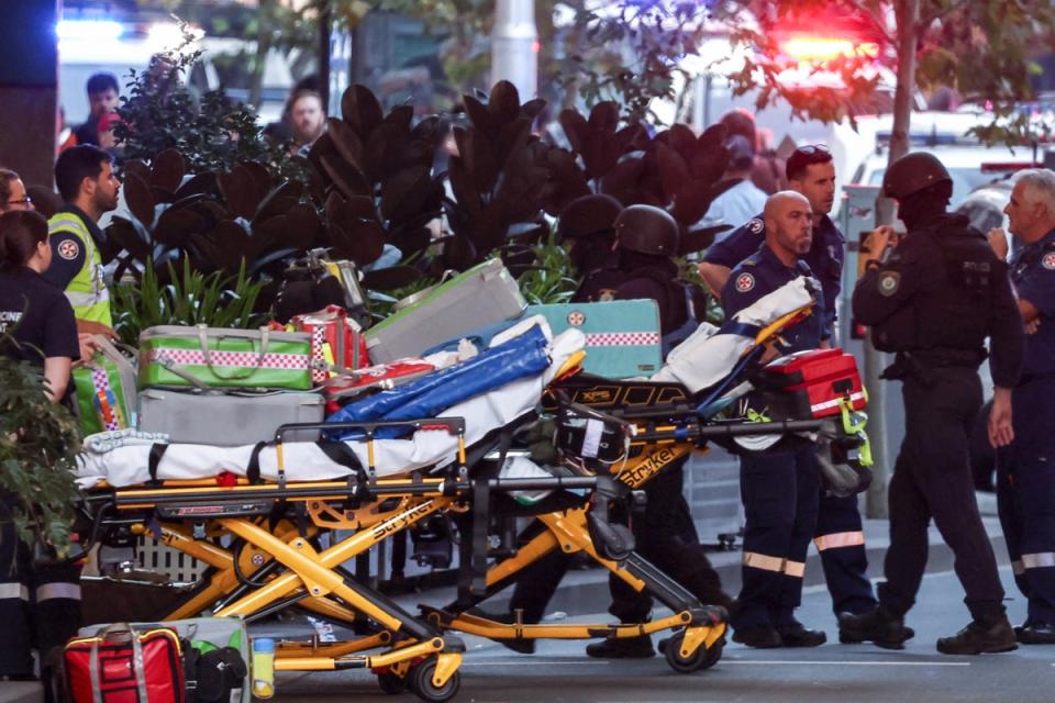 Police entering the Bondi Junction shopping centre after receiving reports of a stabbing attack (AFP via Getty Images)