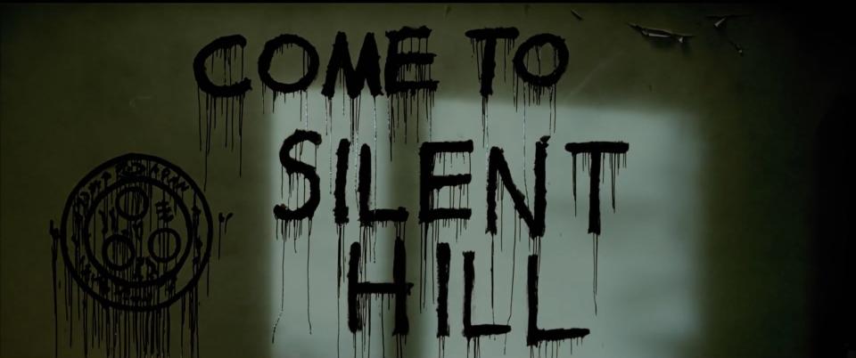 "Come to SIlent Hill" in dripping paint