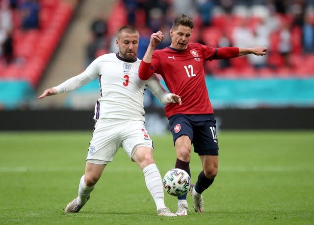 Luke Shaw (left) has got his career back on track with England and Manchester United 